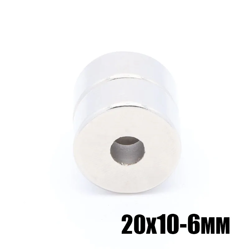 10pcs 20x10 mm hole 6 mm N35 super permanent round countersunk head magnetic ring magnet rare earth magnet strong 20x10-6 mm