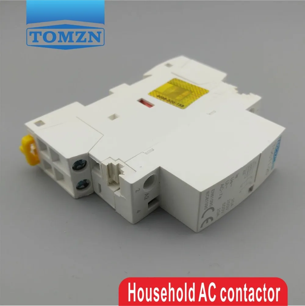 CT1 2P 20A 220V/230V 50/60HZ Din rail Household ac Modular contactor 2NO