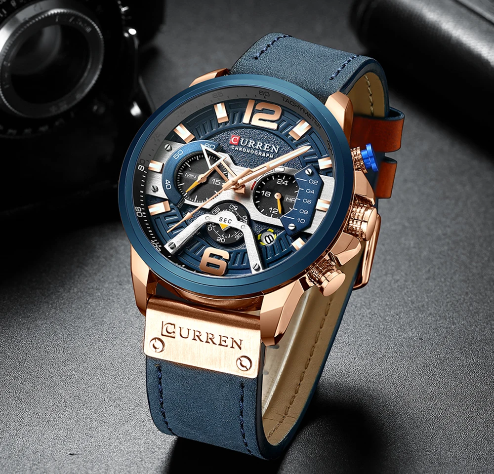 2020 Top Brand CURREN Luxury New Fashion Mens Watches with Stainless Steel Sports Chronograph Quartz Watch Men Relogio Masculino