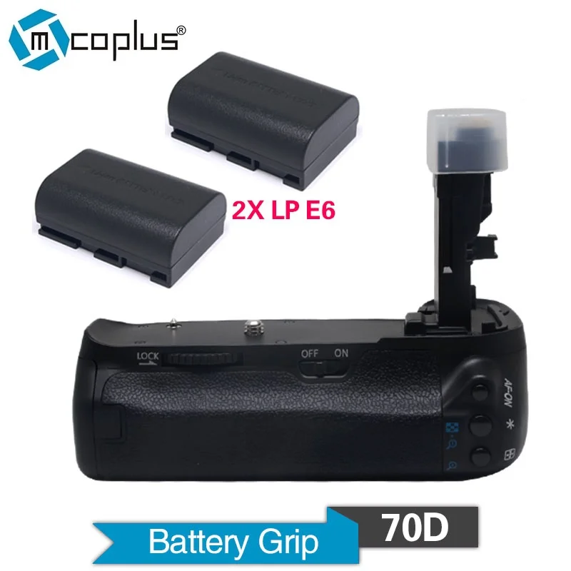 

Mcoplus Venidice BG-70D Vertical Battery Grip Holder with 2pcs LP-E6 Batteries For Canon EOS 70D Camera as BG-E14