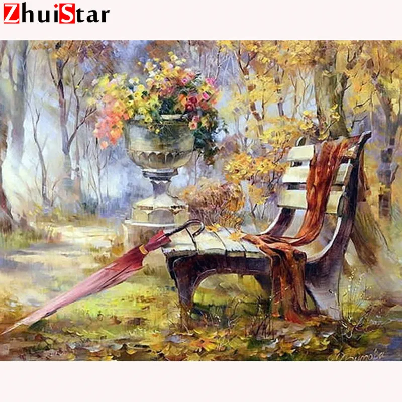 5D DIY Diamond Painting Full Display scenic Seat Diamond Embroidery Full Square Mosaic Picture Of Rhinestone Decor XY1