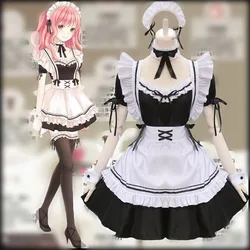 Amine Black Cute Lolita French Maid Cosplay Costume Dress Girls Woman Waitress Maid Party Stage Costumes S -5XL Size