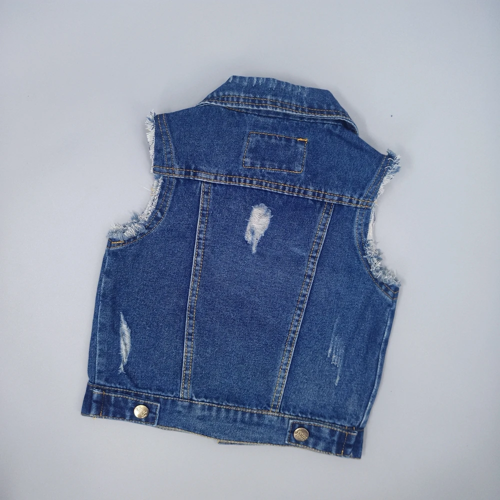 Baby Boys Denim Vest Kids Clothing Spring Autumn Babe Jeans Sleeveless Jacket Outerwear Toddler Tops Children Clothes Blue