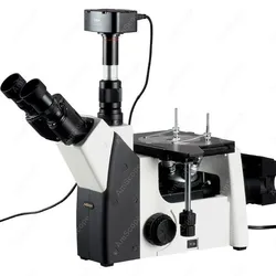 Inverted Trinocular Metallurgical Microscope-AmScope Supplies 50X-1000X Inverted Trinocular Metallurgical Microscope +8MP Camera