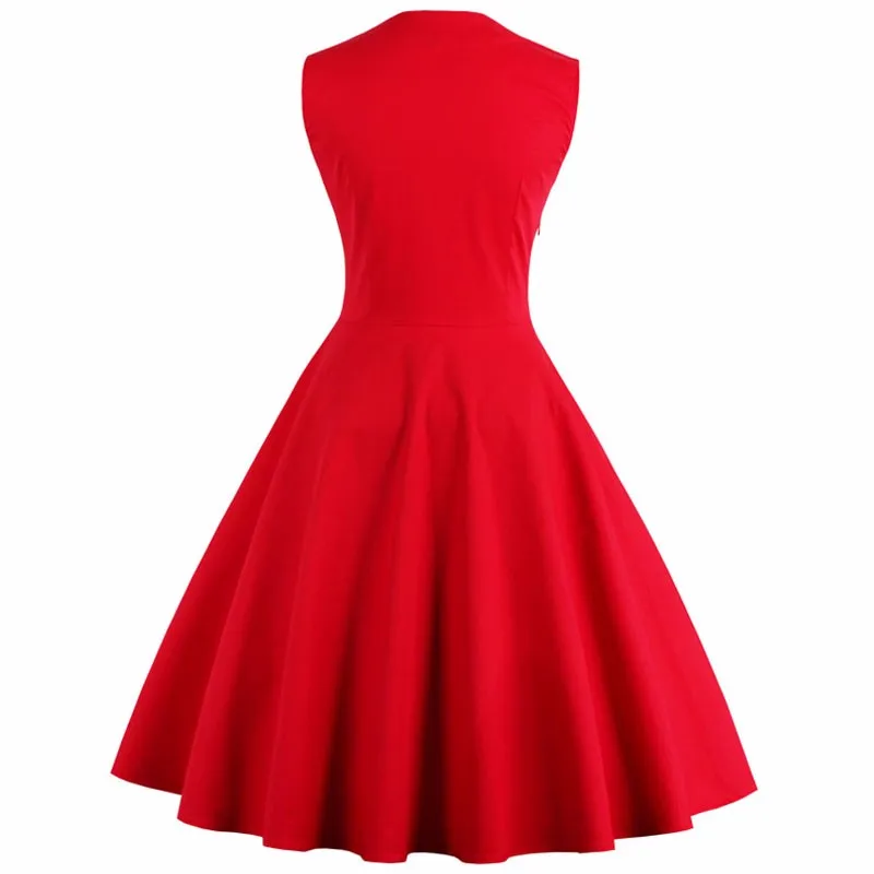 S-5XL Women Robe Pin Up Dress Retro 2018 Vintage 50s 60s Rockabilly Dot Swing Summer female Dresses Elegant Tunic Vestido image 2