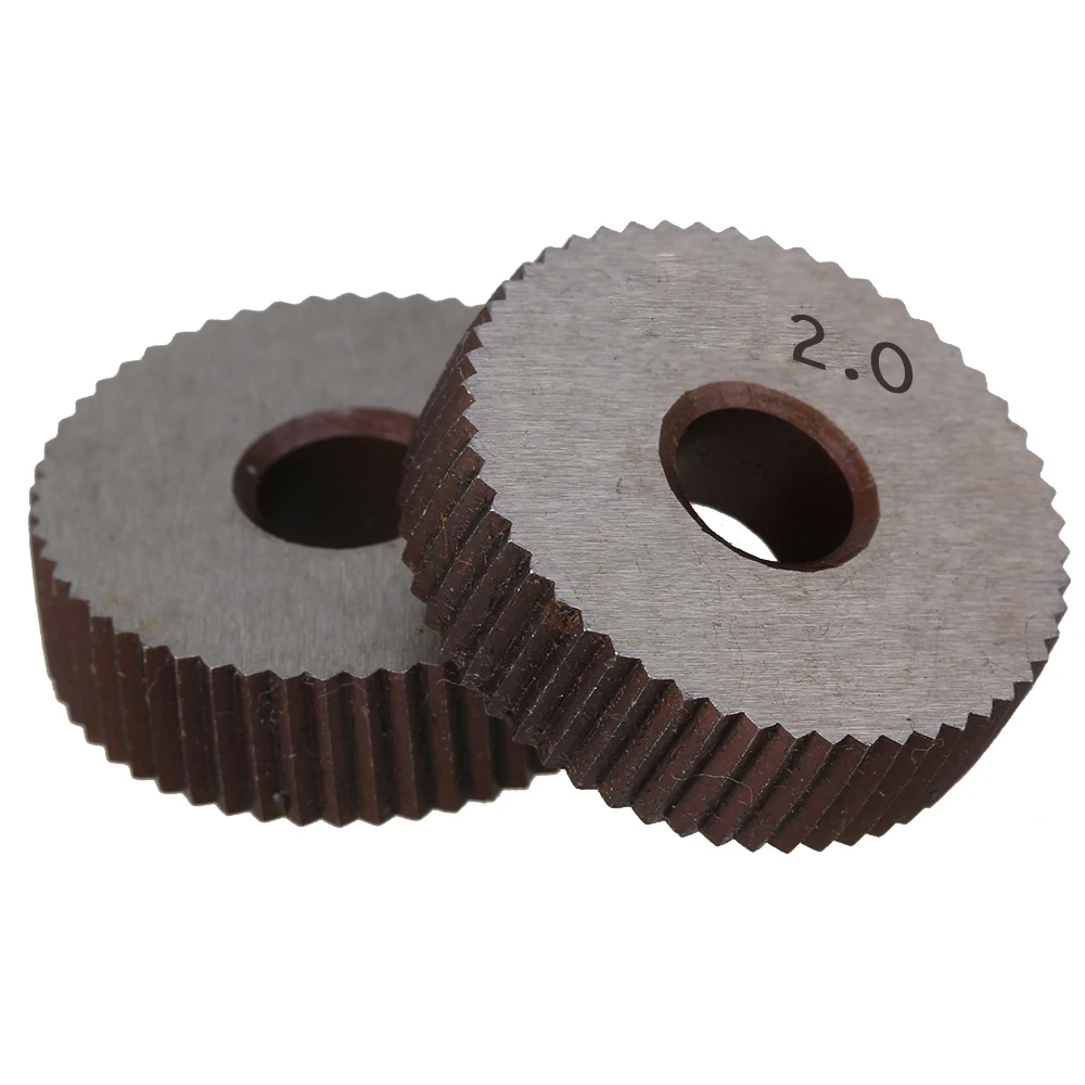 2Pcs 2.0mm Wheel knurl HSS Gear Hob Straight grain wheel Knife Knurled Lathe Embossing Wheel Machine Tools Accessories