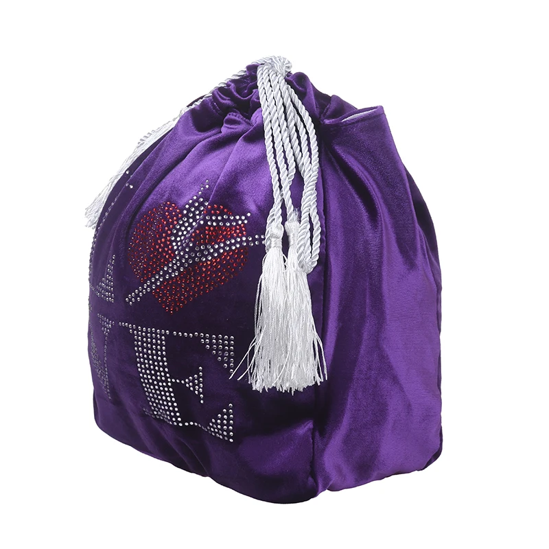 24 Color Rhythmic Gymnastics Ball Bag Rg Professional Protective Rhinestone Gym Girls Letter Velvet Fabric Accessories