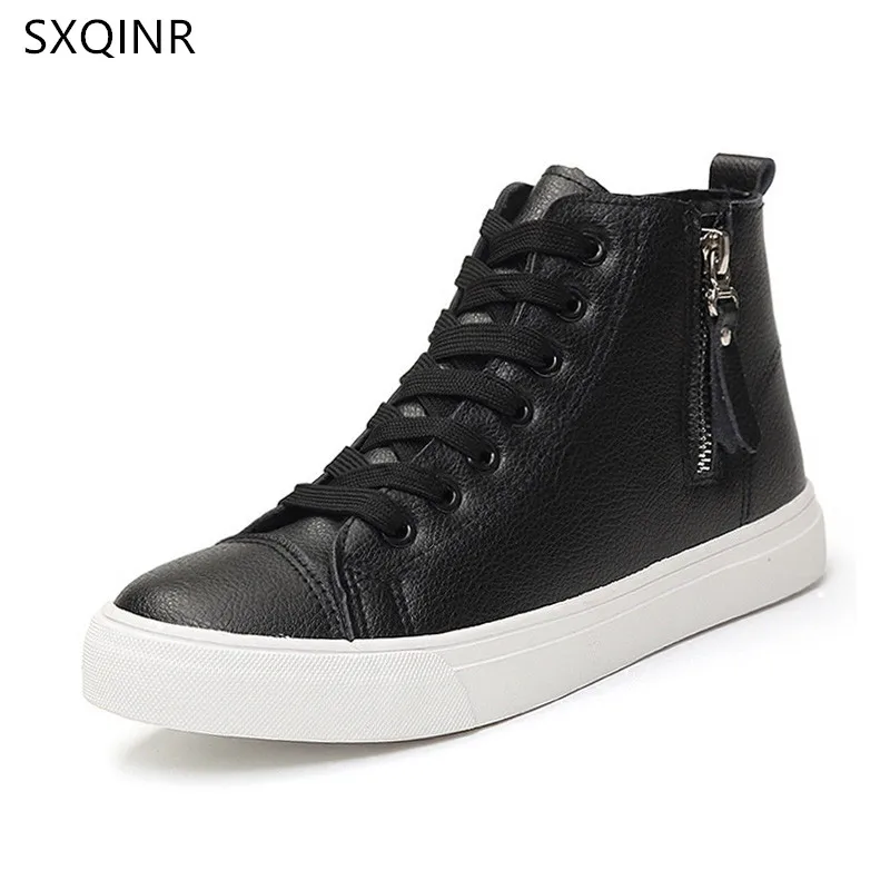 Women Casual Shoes New Autumn Fashion Zipper High Top Women Shoes lace-Up Platform Breathable Women Sneakers