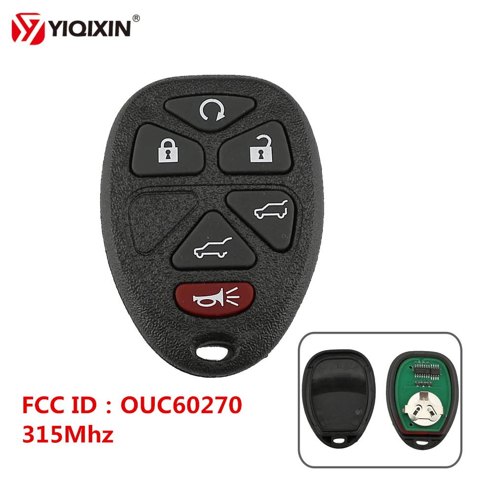 YIQIXIN 5+1 6 Buttons Keyless Entry Remote Car Key For Buick Hummer H3 GMC Yukon 2007-2014 FCC ID OUC60270 315Mhz Control Key