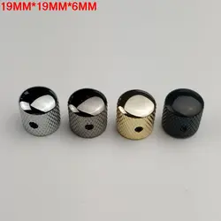 1 PCS Cromo Nero Oro Chitarra Elettrica Basso Manopole 19 MILLIMETRI * 19 MILLIMETRI * 6 MILLIMETRI