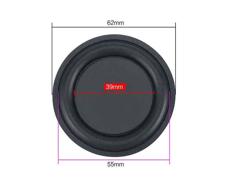 Radiateur Basse Passif 40mm Pour Subwoofer - Membrane Caoutchouc, Améliore Les Graves Et La Vitesse De Réponse - 9