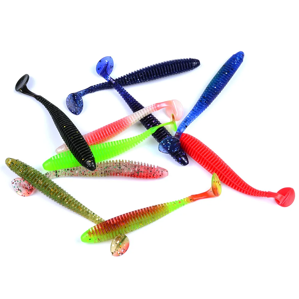 

10pcs 3g 9.5cm Soft Lure Japan Shad Worm Swimbaits Jig Head Fly Fishing Silicon Rubber Fish Pesca Artificial Fishing Lure