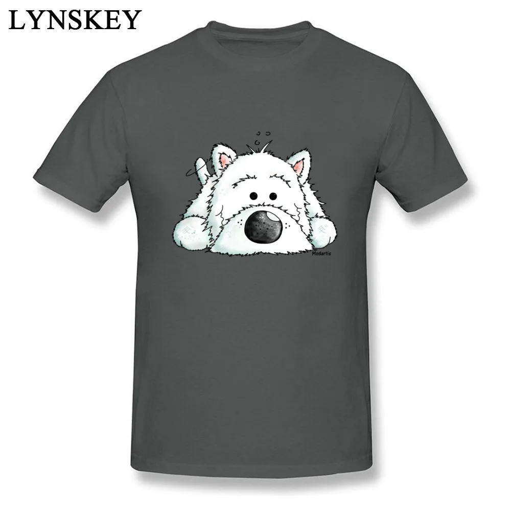 West Highland White Terrier Dog Lovey Gift Tops & Tees For Men Casual Style Custom T-shirt 100% Cotton Wholesale