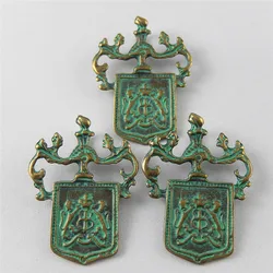 Julie Wang 10pcs Antique Green Bronze Charms Imitation Token Suspension Pendants  Jewelry Bracelet  Necklace Accessories