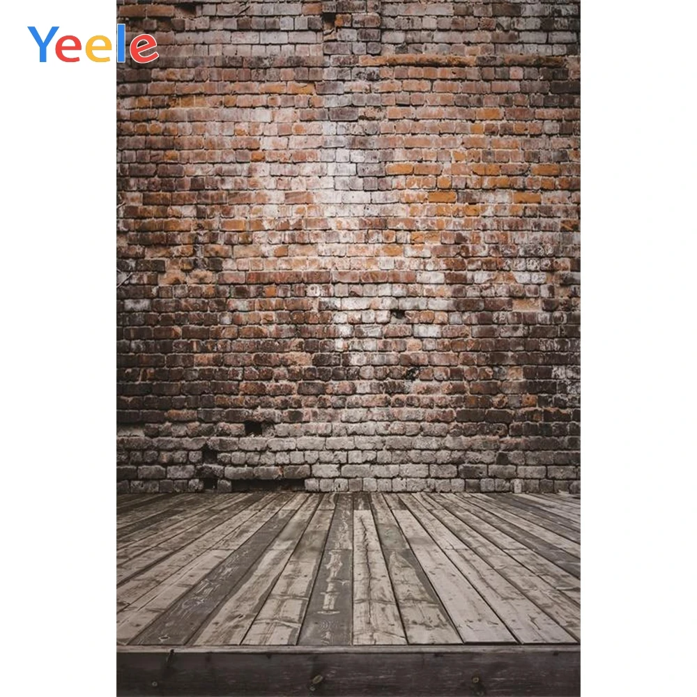 

Yeele Old Brick Wall Wooden Floor Vintage Portrait Photographic Background Customized Photography Backdrop For Photo Studio