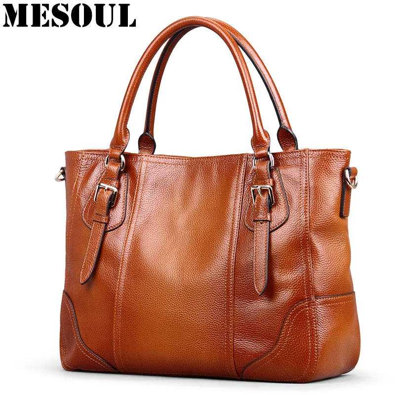 Brand Luxury Women Handbags Genuine Leather Ladies Bag Totes Vintage Large Capacity Office Shoulder Bags Female Messenger Bag