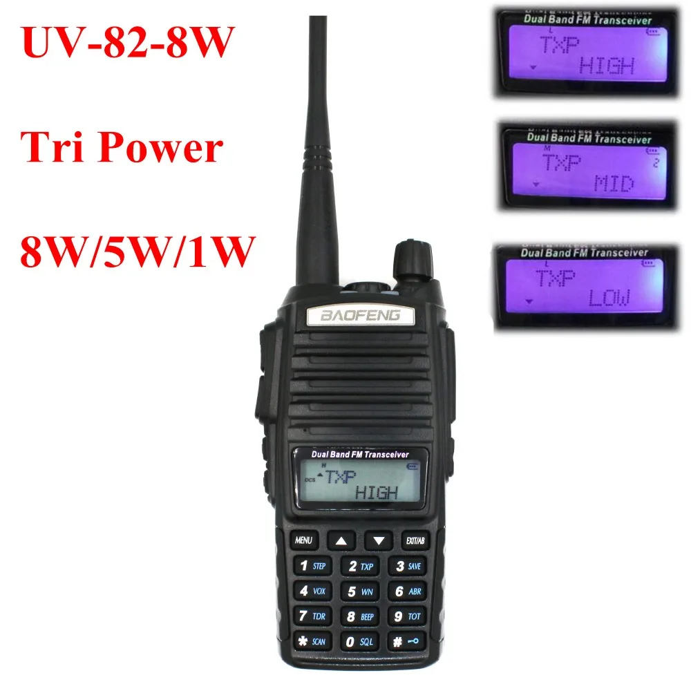 BAOFENG UV-82 Walkie Talkie 8W Ham Radio VHF UHF 136-174&400-520MHz Handheld FM Transceiver Baofeng UV-82 Radio Communicator