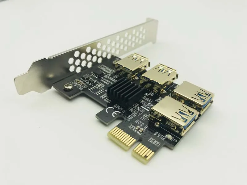 Imagem -03 - Cartão Ouro Pci-e Express 1x para 16x Riser Adaptador Usb 3.0 Pcie para Espaços Porta Multimídia para Mineração de Bitcoin Btc