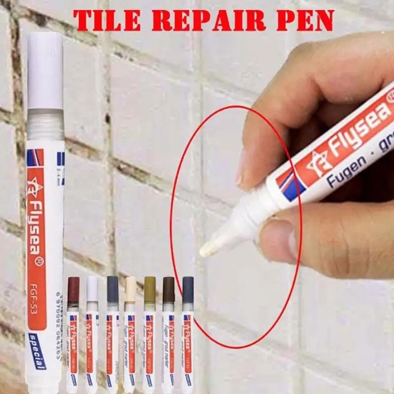 White Color Tile Grout Marker Repair Wall Pen White Grout Marker Odorless Non Toxic For Tiles Floor 1pc