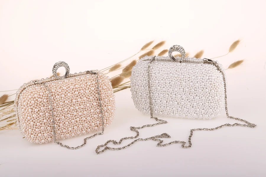 2014 Promotion Solid Bag Mini(<20cm) Interior Slot Pocket Hasp Women Hot Selling Pearl with Diamond Finger Cluth Evening Bag