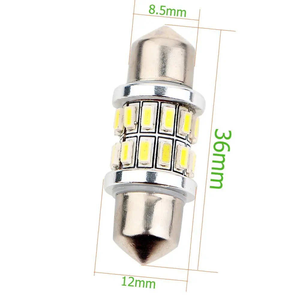 4-Pack White Cool White 36MM Samsung 3014 24SMD chip LED Festoon Car Interior Bulbs For Map Light Trunk/Side Maker Light