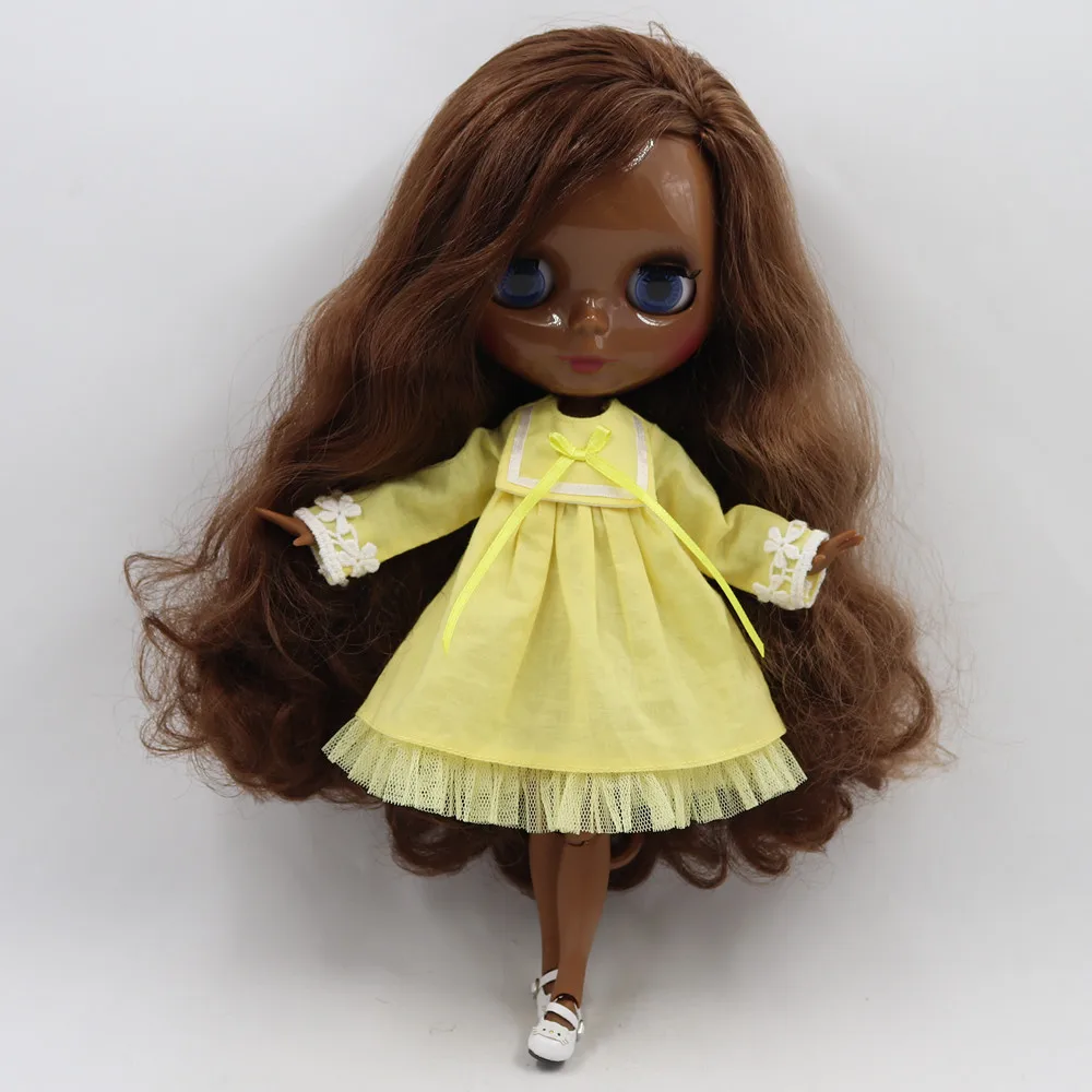 ICY fabriek blyth pop GEEN. BL340 30 cm aangepaste naakt pop met matte gezicht donkere huid joint body voor 1/6 BJD pop meisje gift