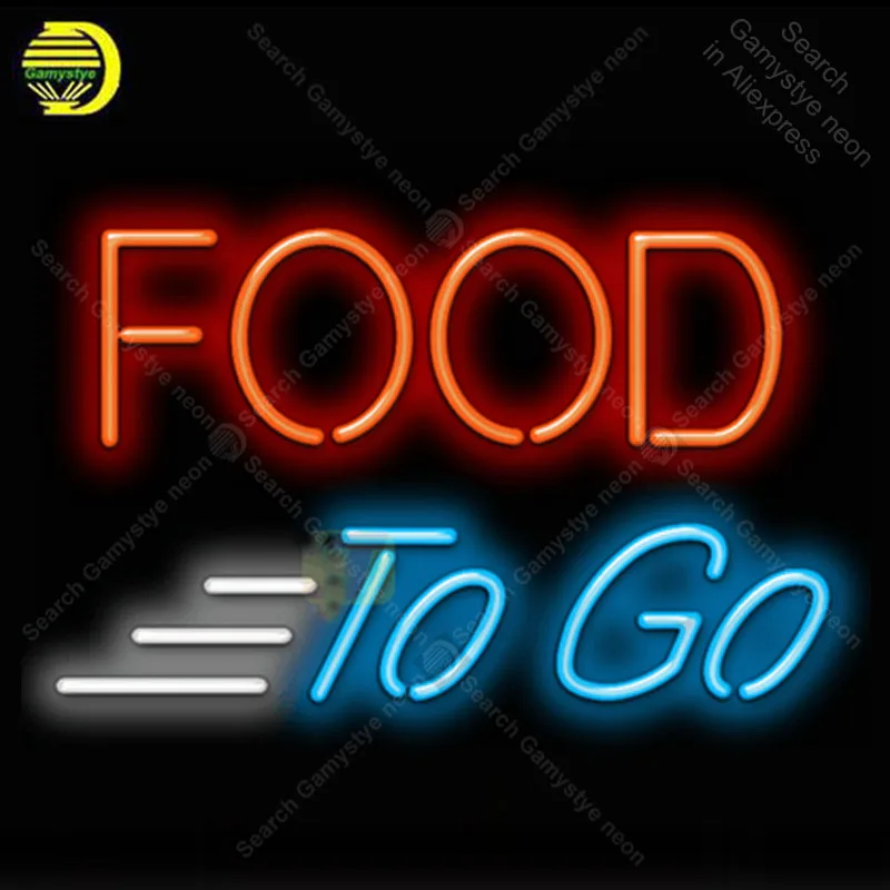 Food To Go Neon Light Sign Glass Tube Neon Bulbs Sign Decor Room Hotel Neon board Sign lamps accessories anuncio luminoso Atarii