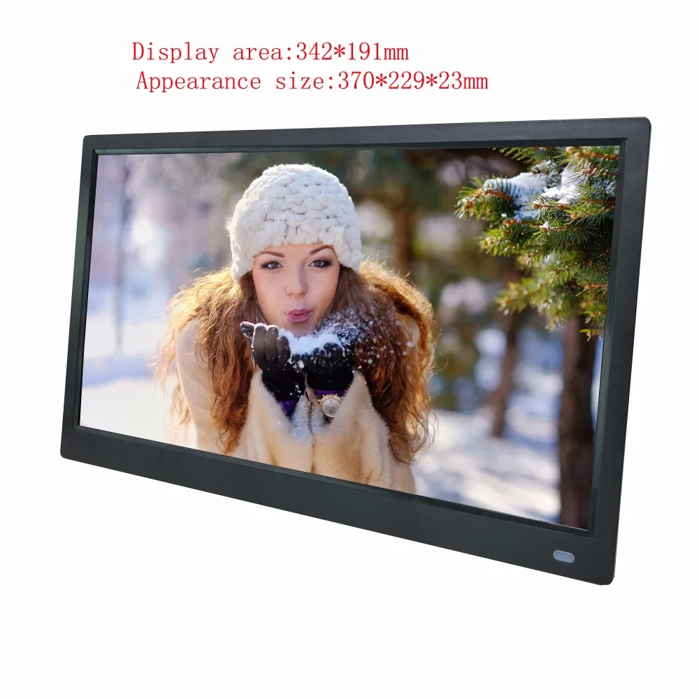 15. 6 inch IPS HD full viewing angle support vertical and horizontal video picture player digital photo frame digital album