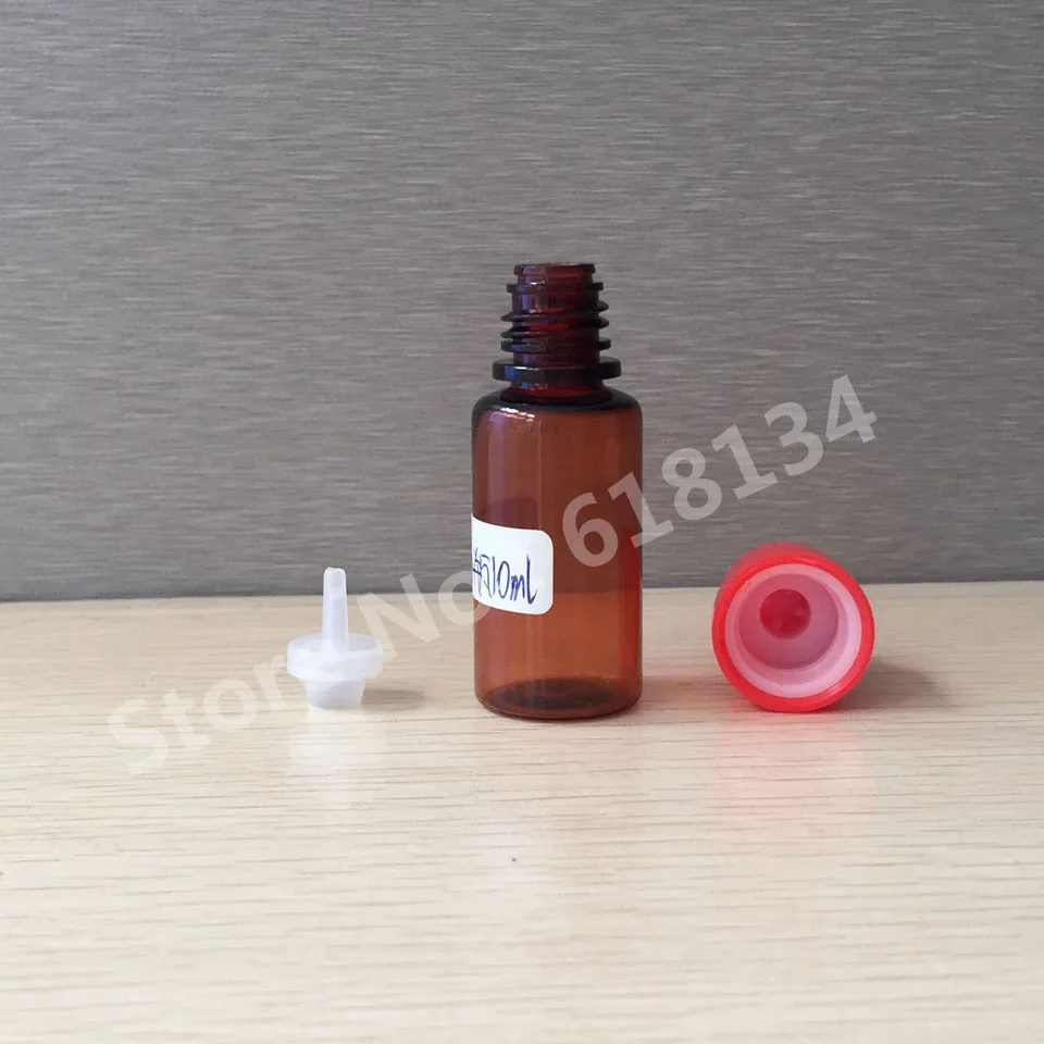 

5000pcs 10ml liquid PET dropper bottle amber bottles with long thin tip