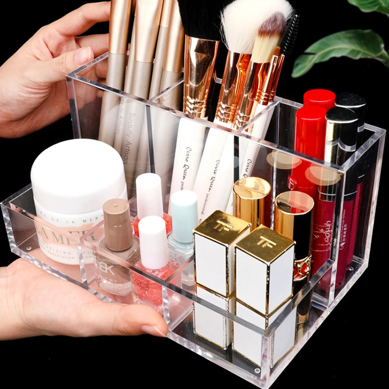 Acrylic Makeup Organizer CC Cream Storage Box Clear Cosmetic Makeup Brush Holder Lipstick perfume Powder Display Stand