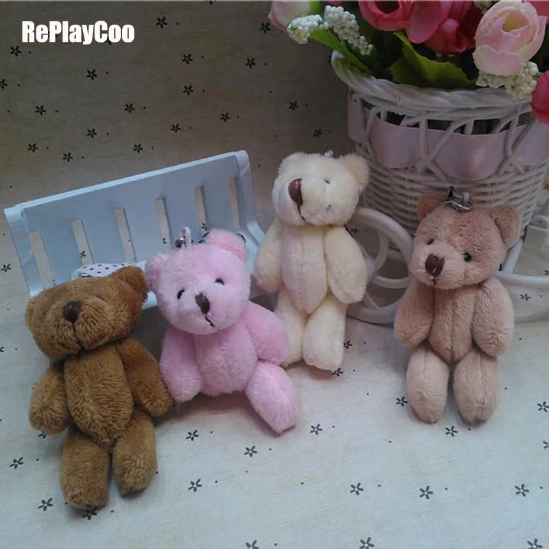 

50pcs/lotMini Teddy Bear Stuffed Plush Toys 8cm Small Bear Stuffed Toys pelucia Pendant Kids Birthday Gift Party Decor 011