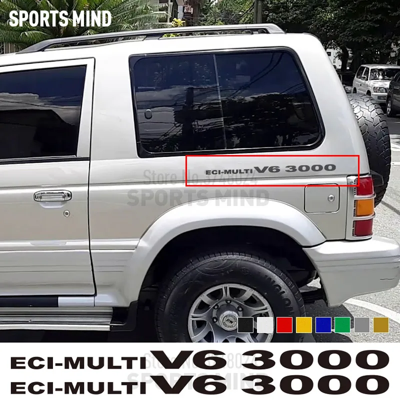 2 X ECI-multi V6 3000 For Mitsubishi Pajero Shogun Montero Side MK2 V20 Accessories Car Stickers Decal Automobiles Car Styling