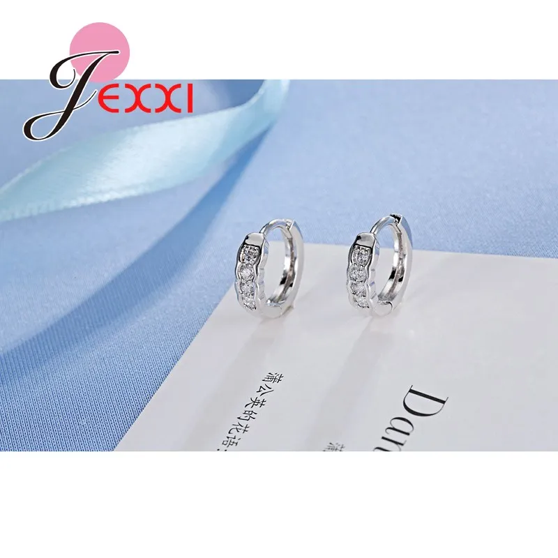 Crystal Stud Earrings For Women Wedding Bridal Jewlery Accessories Hot Sale Silver Color Smal Pendiente Brincos Wholesale