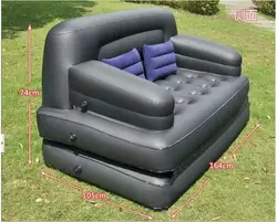 Modern Flocking pvc five in one outdoor sofa bed apartment folding multifunctional inflatable air home sofa