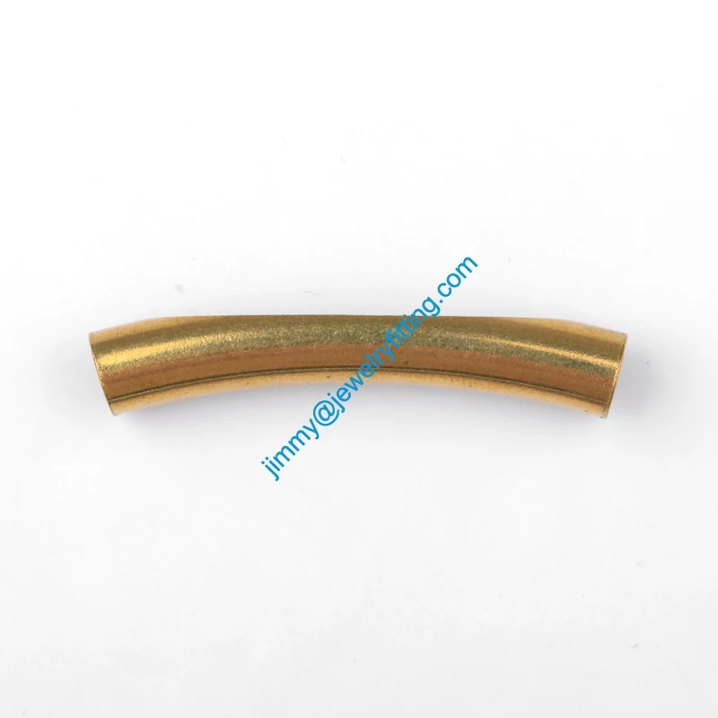 2013 New Jewelry findings Raw Brass curved Bent  tube  beads spacer tube beads spacer bar for bracelet 6*36mm