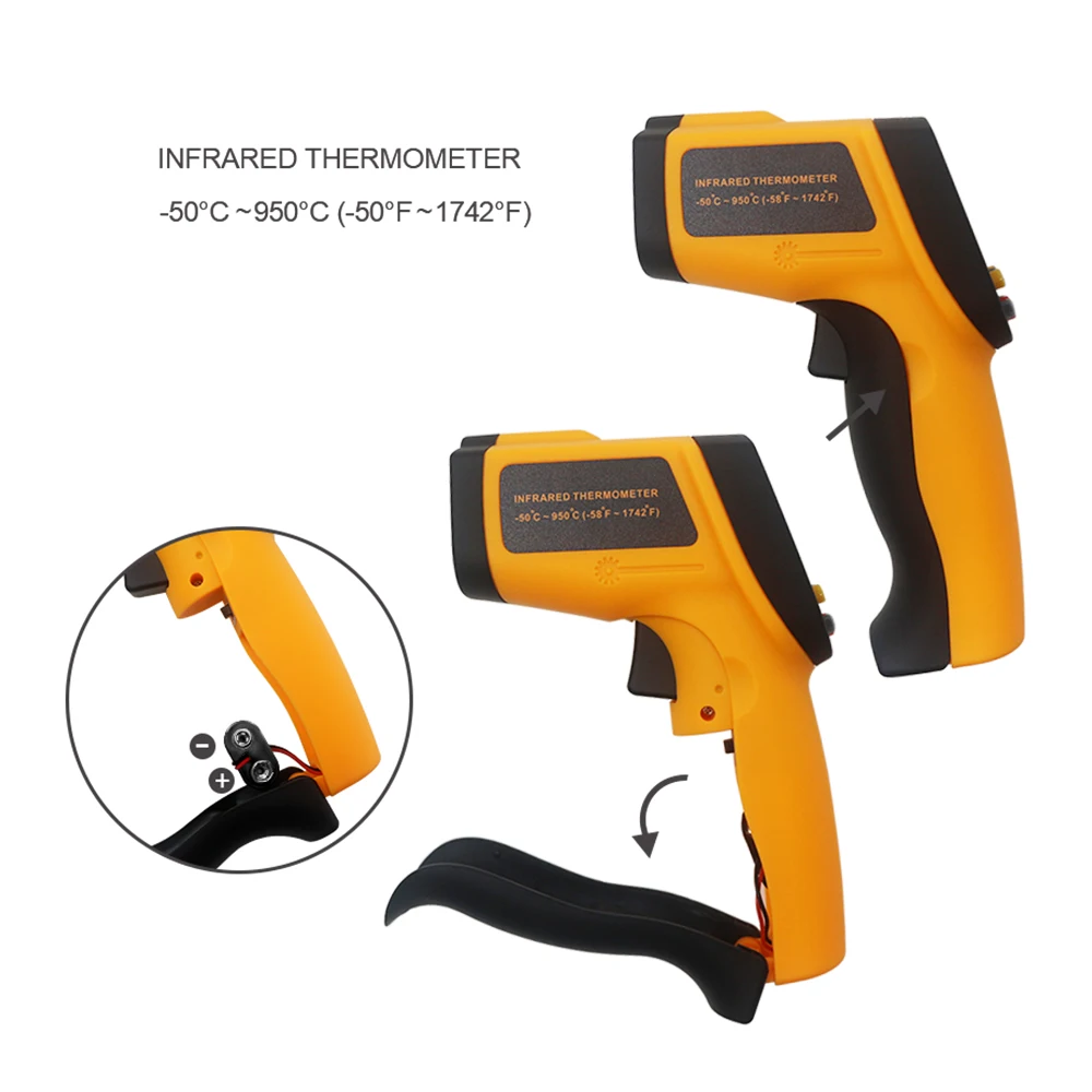 GS320 GM320 GM900 Non-Contact Laser IR Infrared Digital C/F Selection Surface Temperature Thermometer Pyrometer