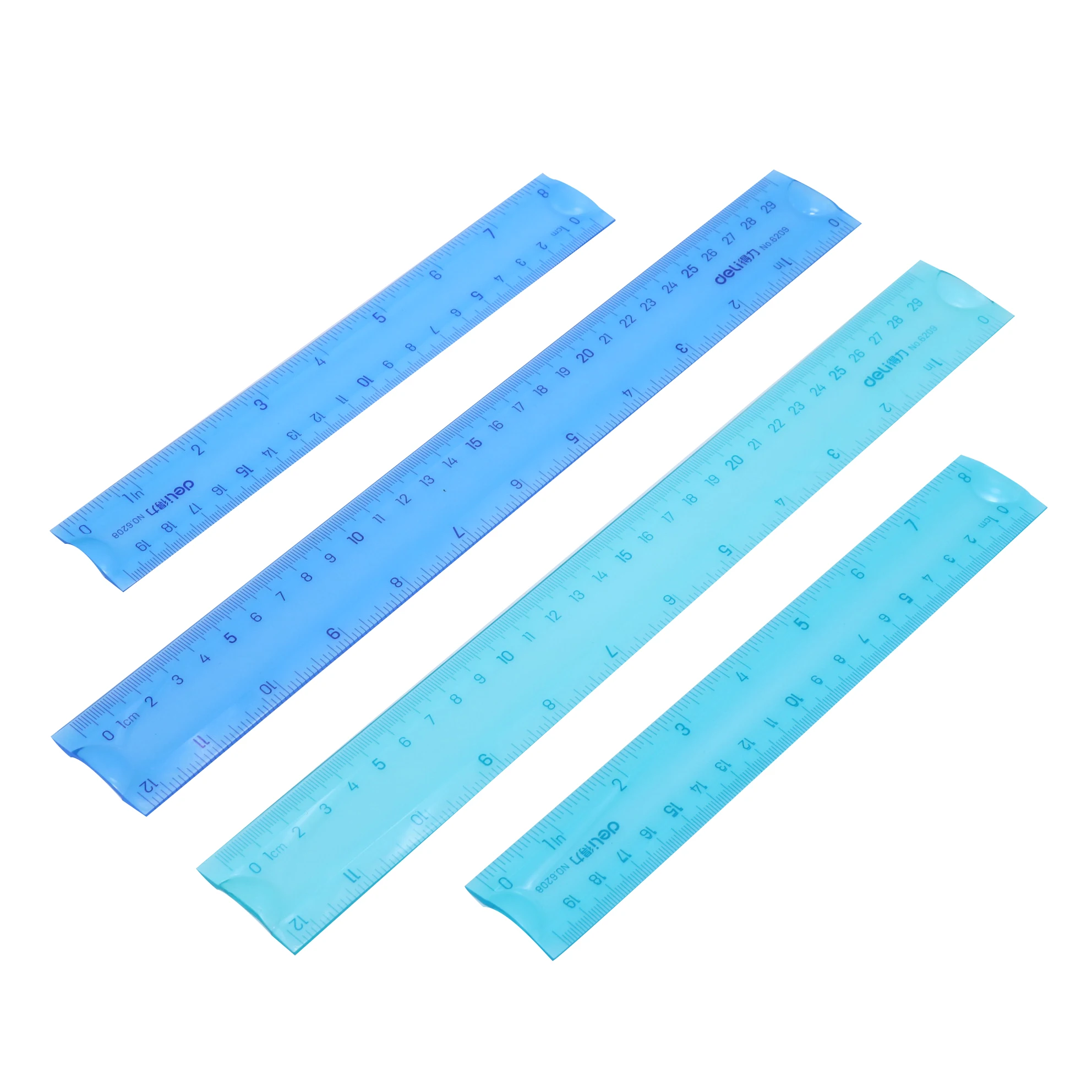 1 Pcs Blue/green 20cm/30cm Flexible Ruler Transparent Drawing Ruler For Students Creative Plastic Soft Ruler Office And School