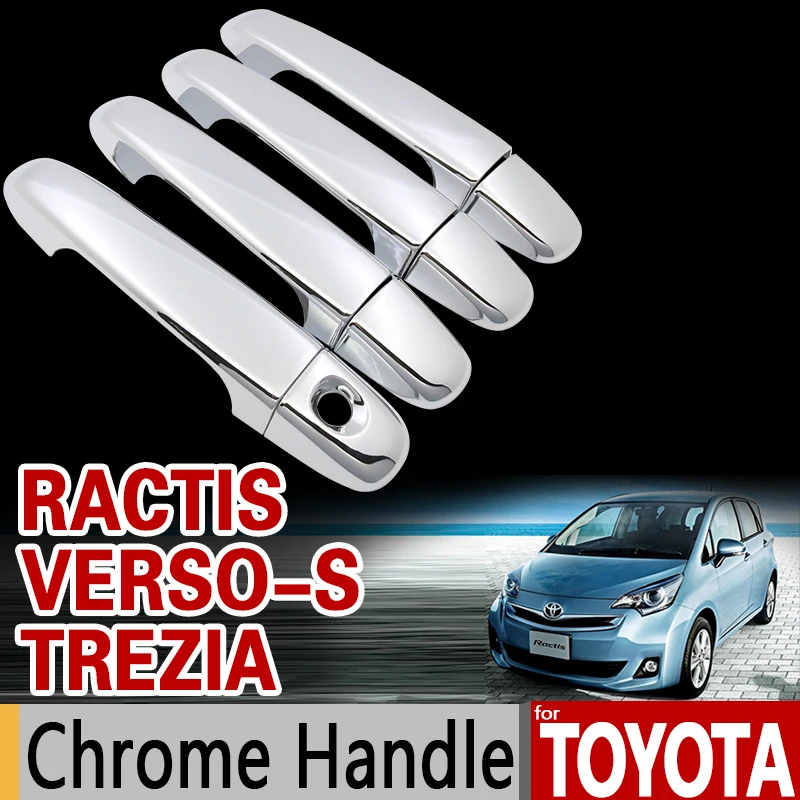 for Toyota Verso-S 2011-2017 Chrome Handle Cover Trim Set for Subaru Trezia Space Verso Ractis 2013 2015 Accessories Car Styling