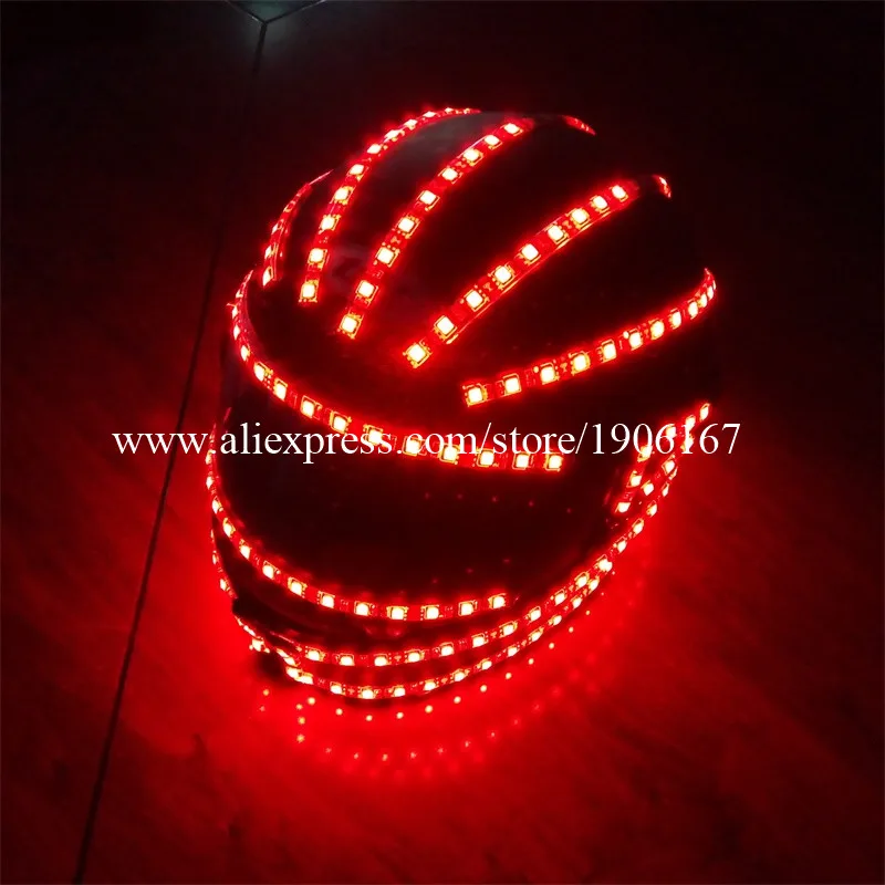 RGB Colorful LED Luminous Robot Helmet Led Growing Flashing Stage Headwear For Dancing Bar DJ Party Halloween Christmas