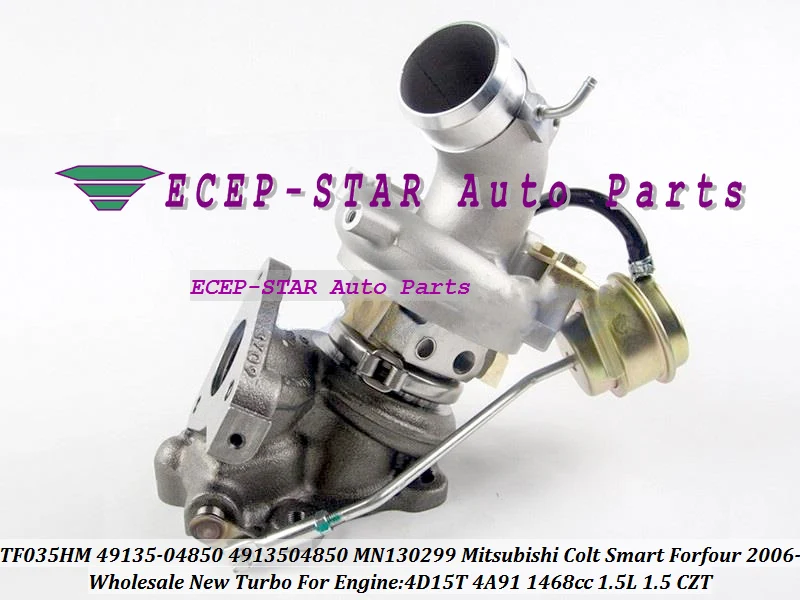 Turbo TF035HM TF035 49135-04850 4913504850 para Mitsubishi Colt Smart Forfour 2006- 4D15T 4A91 1.5L 1.5 CZT MN130299 turbocompresor