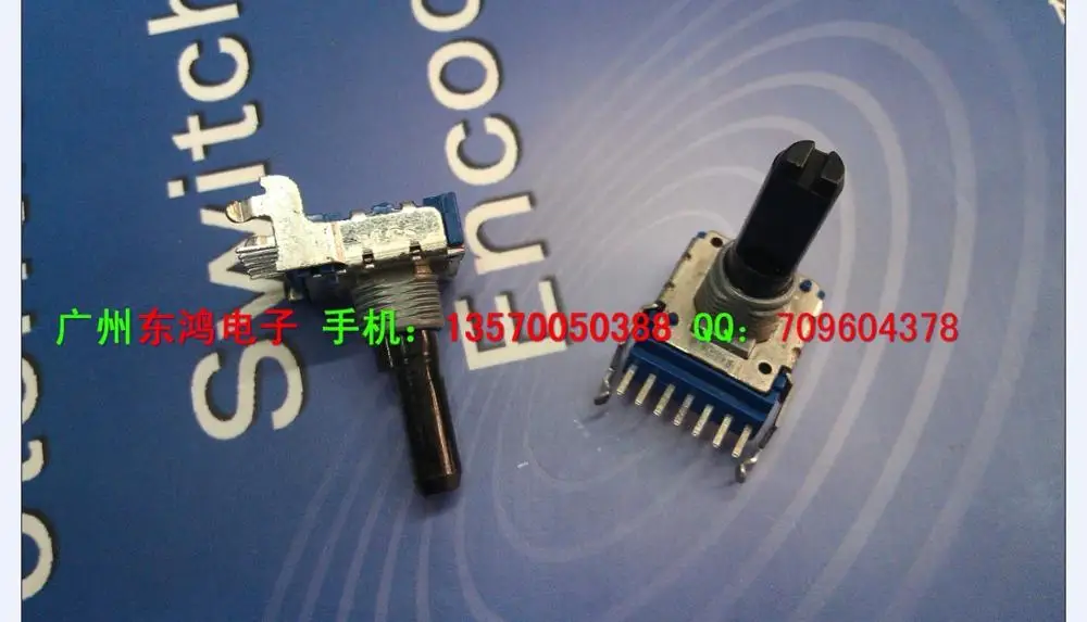 2pcs ALPS RK14 type potentiometer, double B100K, middle point, 20MM axis,