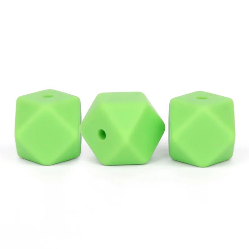 50 Pcs Silicone Teething Beads Hexagon 17mm Nursing Chew Necklace Diy Jewelry Findings Bpa Free Teether Beads For Baby