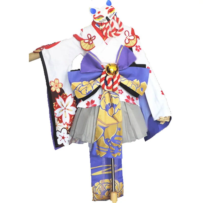 

Yuki Onna Cosplay Onmyoji Japanese Snow Fairy Idolized Kimono cosplay costume with socks and hair accessory 11