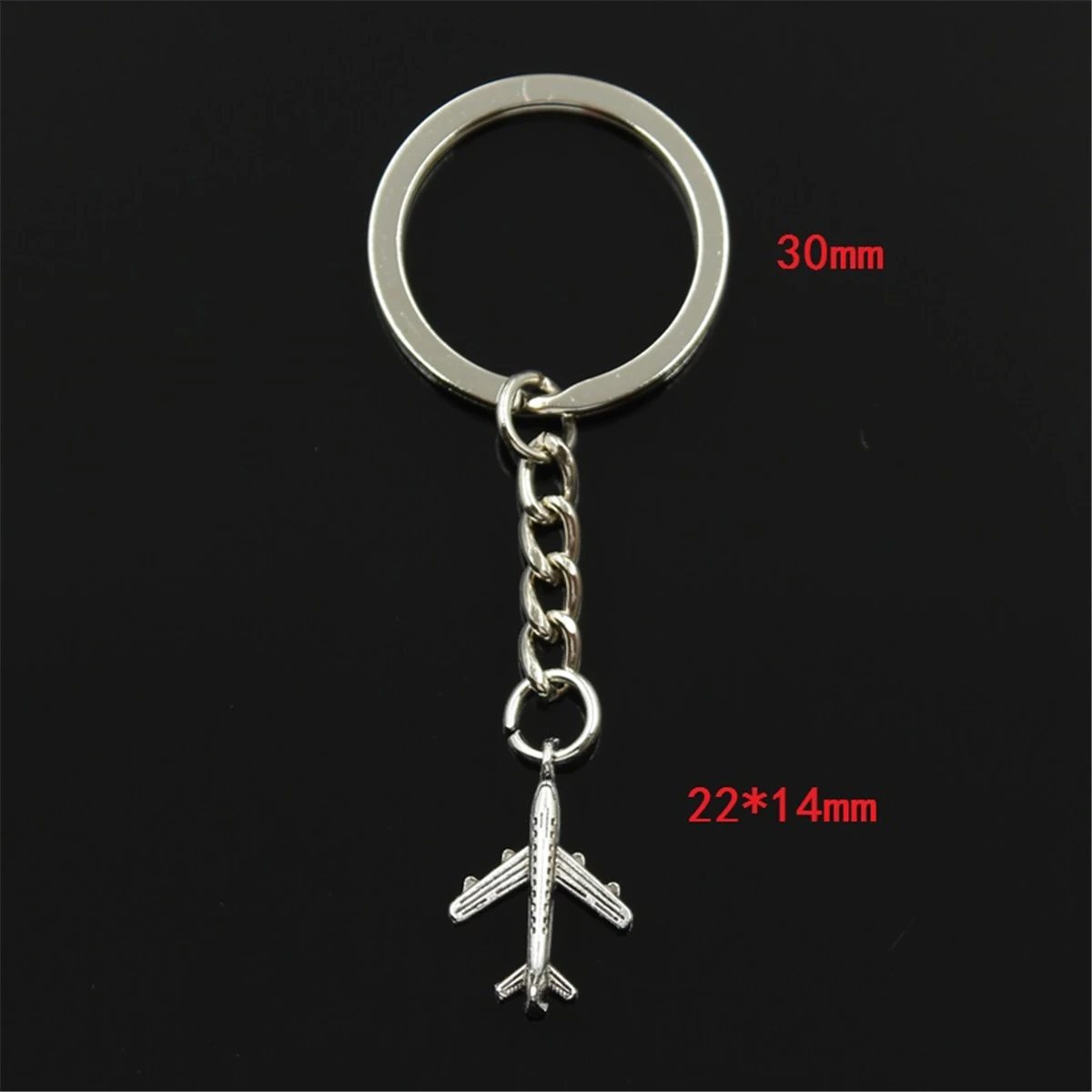 New Keychain 22x14mm Plane Airplane Pendants DIY Men Car Key Chain Ring Holder Keyring Souvenir Jewelry Gift