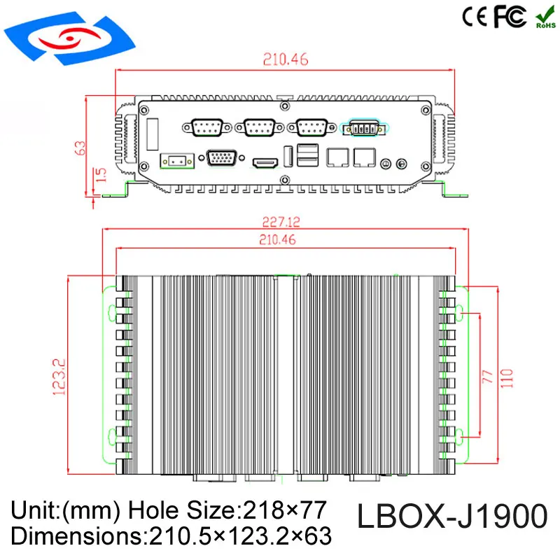 Factory Store High Industrial Mini Box PC With Temperature Oxidation Aluminium Case Corrosion Resistance