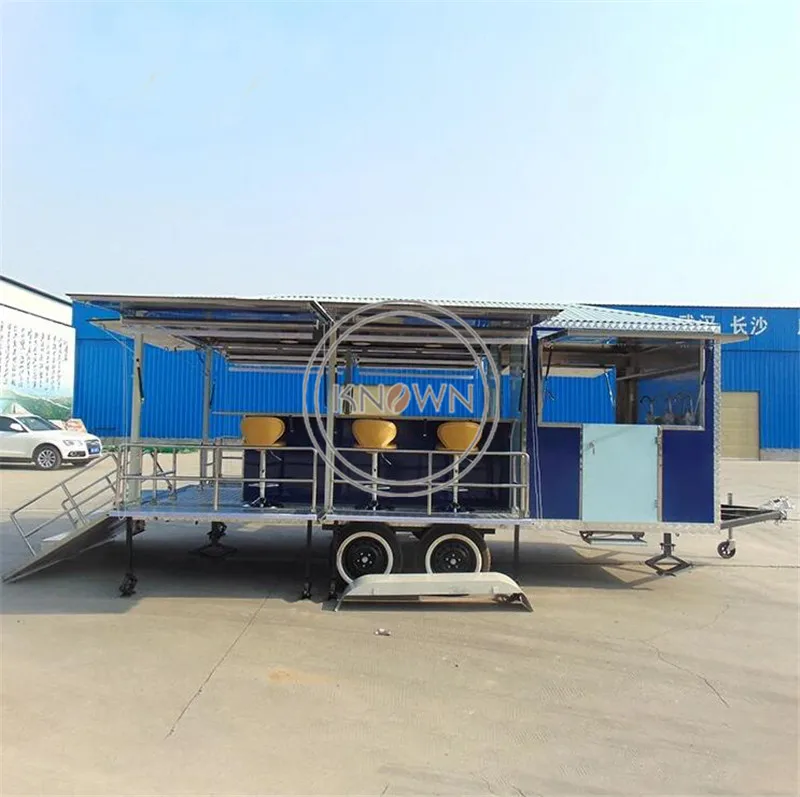 Personal Design Mobile White Beer Juice Bar Food Truck Tralier Shipment By 40ft Whole Container