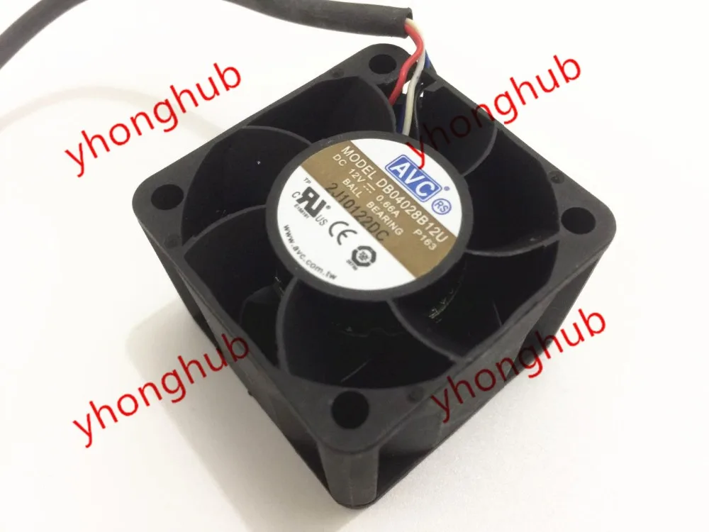 AVC DB04028B12U P136 DC 12V 0.66A 40X40X28mm Server Cooling Fan