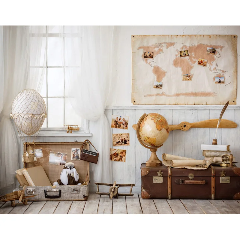 Allenjoy-fondos para estudio fotográfico, caja para habitación de niños, ventana de globo, telón vintage, estudio fotográfico, sesión fotográfica de fantasía