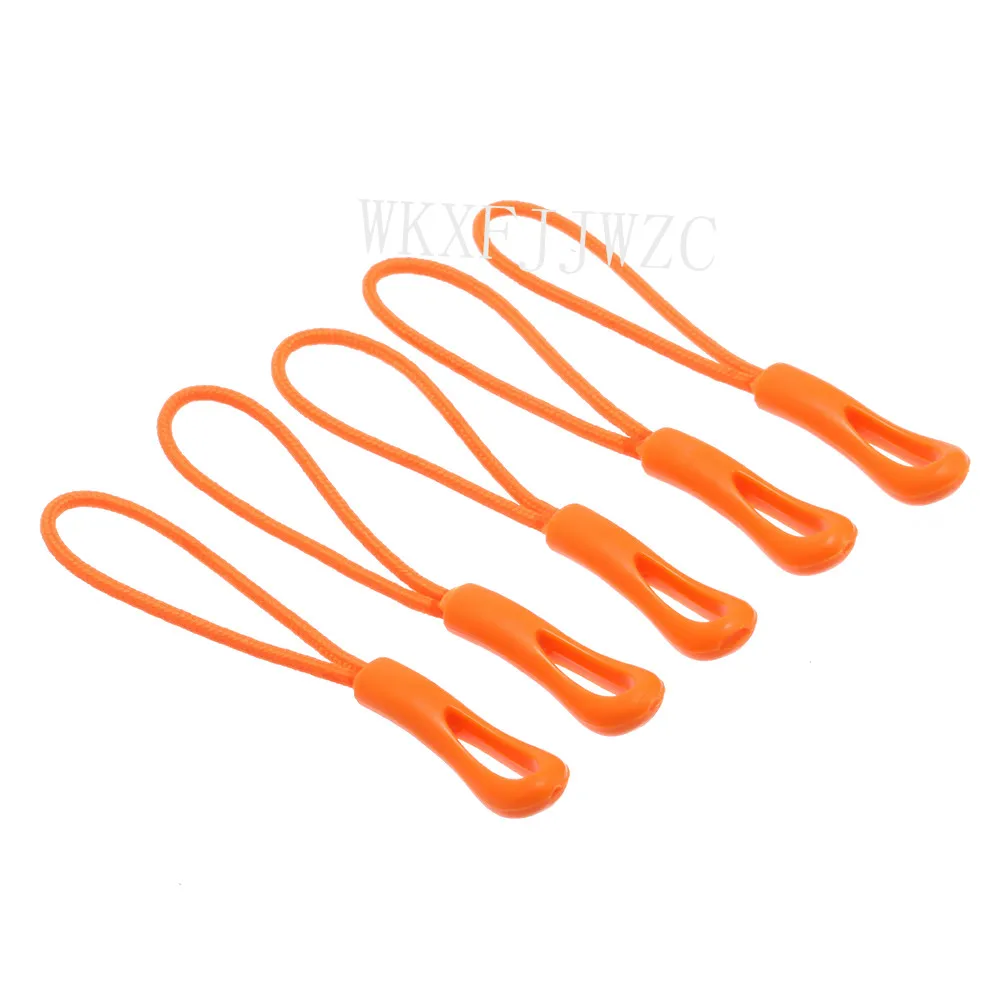 20pcs Orange Zipper Pulls Strong Hollow Nylon Cord with Rubber Gripper Pull To Fit Any Zipper Materials-Zipper Fixer