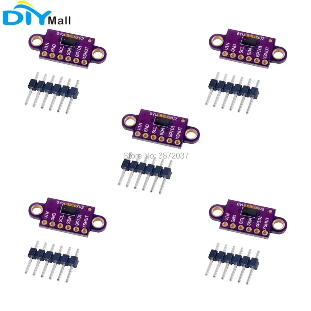 

5pcs/lot GY-VL53L0XV2 VL53L0XV2 Time-of-Flight 2m Distance Measurement Sensor Breakout Detection Module for Arduino